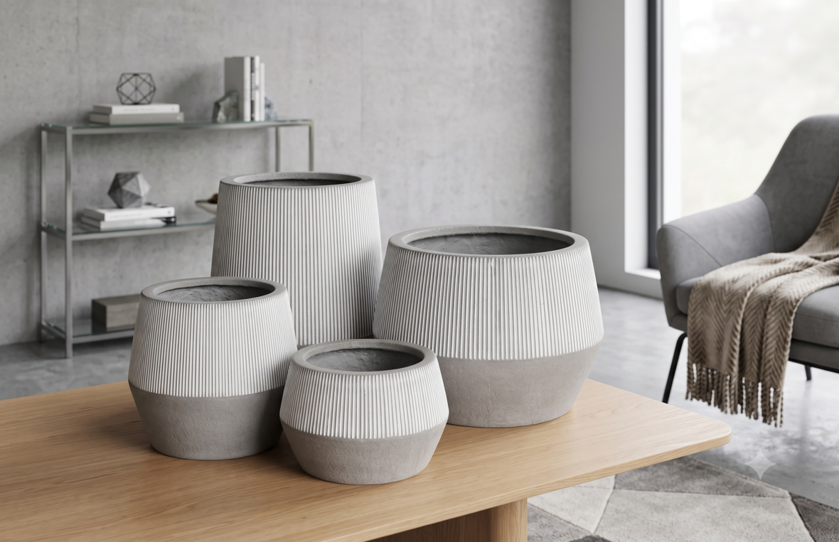 NATURAL CEMENT - UPPER VERTICAL STRIPES